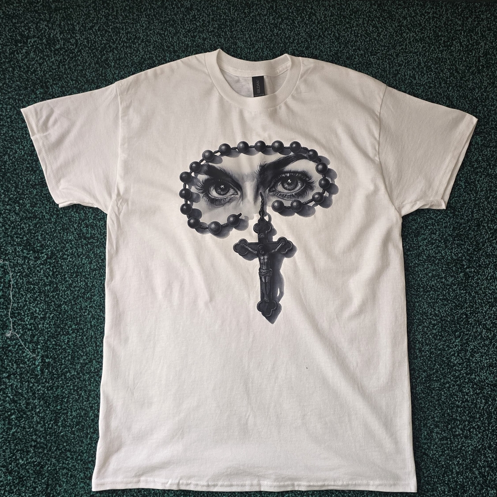 Gildan White T-Shirt with Black Graphic